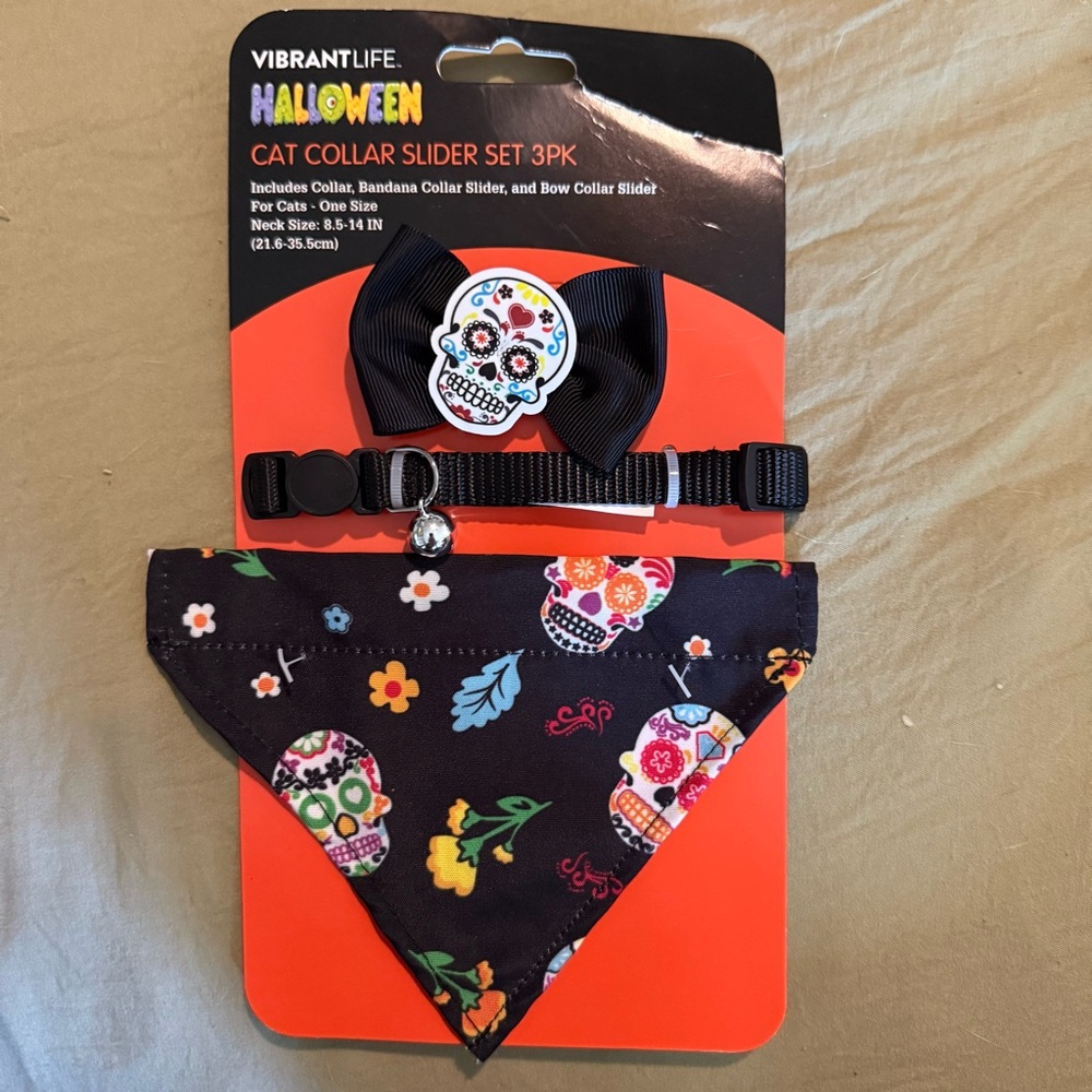 Vibrant Cat Collar Slider Set with Black Accents